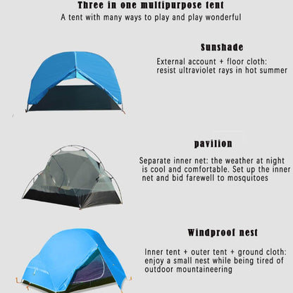 MOQI 2-Person Camping Tent, Lightweight Outdoor Dome Tent with Removable Rain Fly Easy Setup Tent for Backpacking, Hiking, Beach