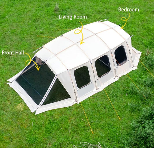 12 Person Tent 17.4 * 12.8 FT Large Multi Room Tent for Family with Porch & Storage Pockets Waterproof Double Layer Instant Tent