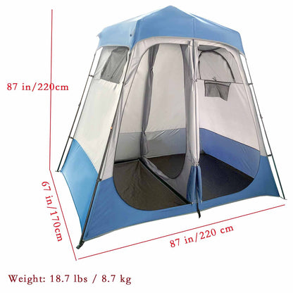 MOQI POP-UP Double Shower Tents/Ensuite/Twin Shower Tent/Portable 2 Rooms Camping Shower Tent,One Bathing Room and One Lavatory,Easy Set Up Privacy Shelter Dressing Room/Changing Room/Toilet Tent