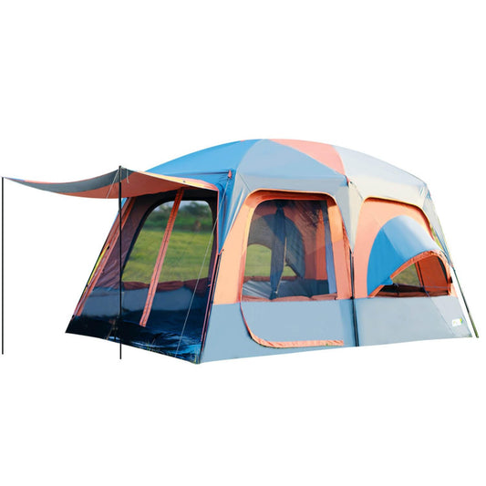 MOQI Family Camping Tents for Hiking 8/10/12 Person Instant Travel Tents Easy Setup with Porch Double Layer Waterproof Large Tent Orange