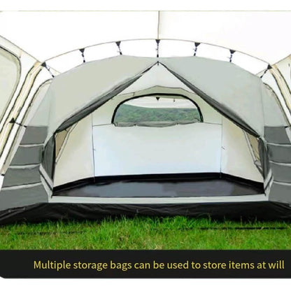 12 Person Tent 17.4 * 12.8 FT Large Multi Room Tent for Family with Porch & Storage Pockets Waterproof Double Layer Instant Tent