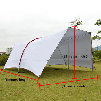 Family Beach Tent Sun Shade Canopy 19.6x19.6FT, UPF 50+ UV Protection Sun Shelter Water Resistant Outdoor Canopy for Beach, Camping, Picnics(White)