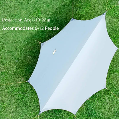 17.7x14.4ft Hammock Rain Fly Camping Tarp Waterproof, Lightweight Backpacking Butterfly Shape Rain Tarp Shelter Premium Shelter Tent