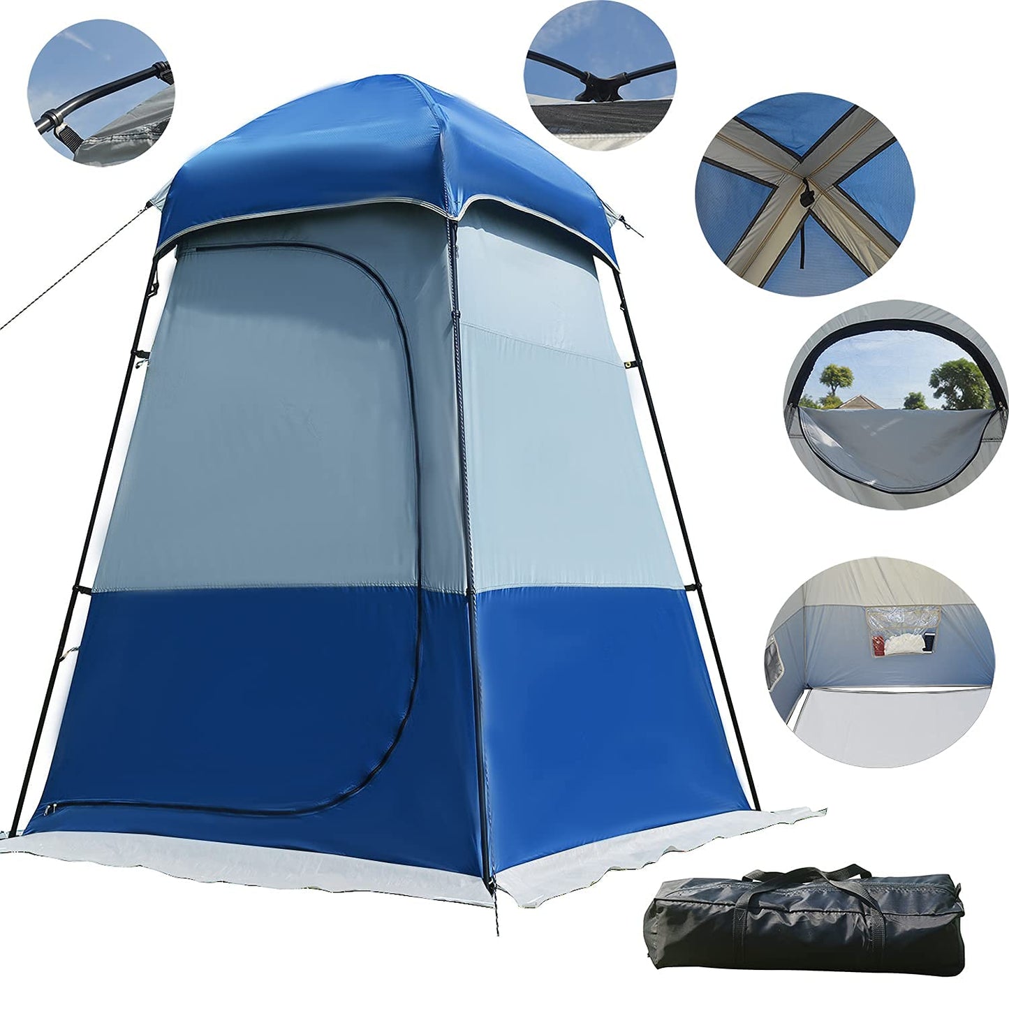 MOQI Oversize Shower Tent 95" H Privacy Shelter,Tall Bathroom Tent Portable Toilet Camp,Changing Tent Dressing Room Camp, Easy Set Up Outdoor Camping Privacy Shelter