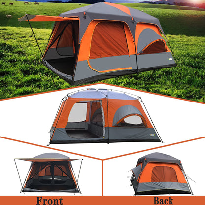 MOQI Luxurious Cabin Tent for 8/10/12 Person,3 Screen Rooms with High-Tech Rainproof Music Festival Tent,Well-Ventilated 2 Bedrooms and a Hall Family Tent for Picnic Parties and Camping